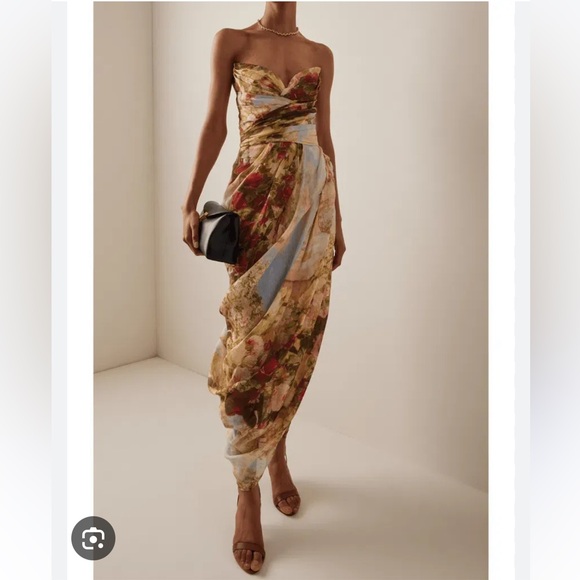 Zimmermann Dresses & Skirts - Zimmermann Luminosity Strapless Midi Dress in Rosy Garden